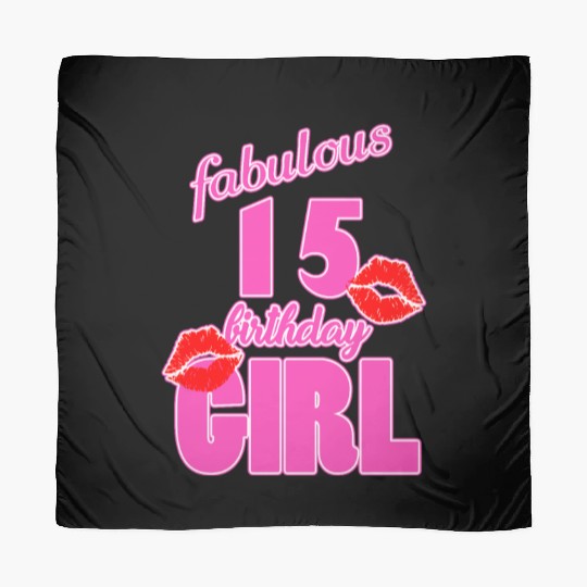 fabulous 15 birthday girl 15th birthday pink Kiss Scarves