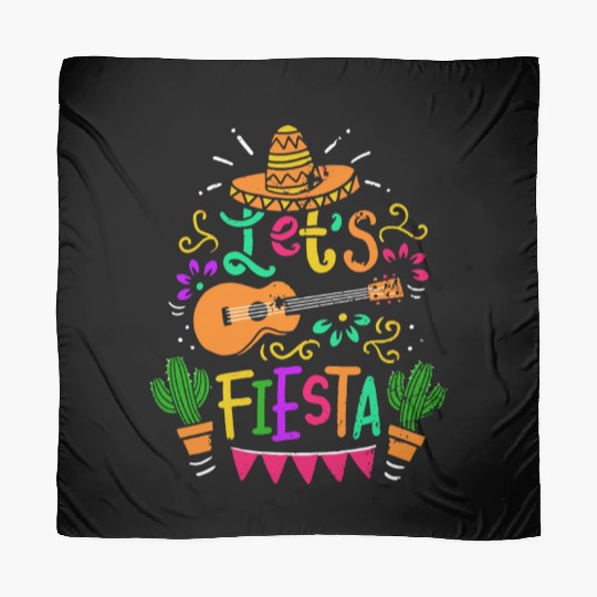 Cinco De Mayo Cactus Sombrero Fiesta Guitar Funny Scarves