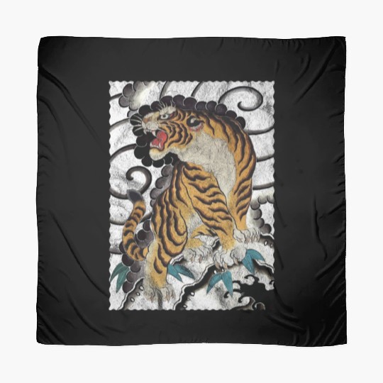 Tattoo Style Japanese Tiger Traditional Scarves