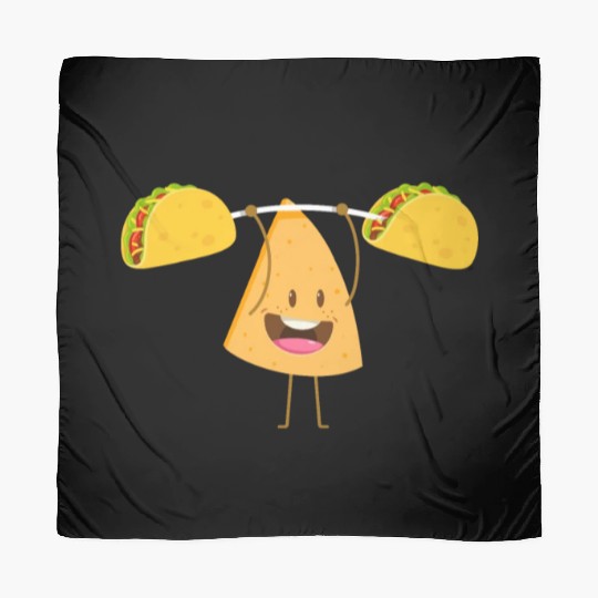 Cute Nacho Lifting Taco Funny Cinco De Mayo Scarves