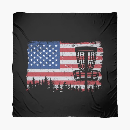 American Flag Disc Golf 4th Of July Vintage Funny Scarves