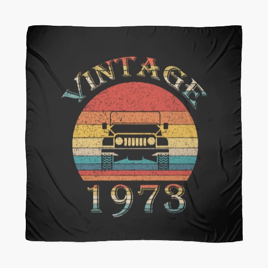 Vintage Jeeps Birthday 1973 Retro Sunset Dad Mom Scarves
