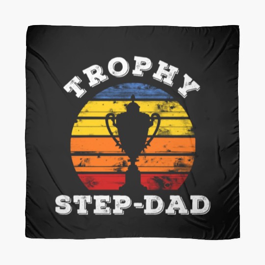 Funny Trophy Step Dad Retro Sunset Fathers Day Scarves