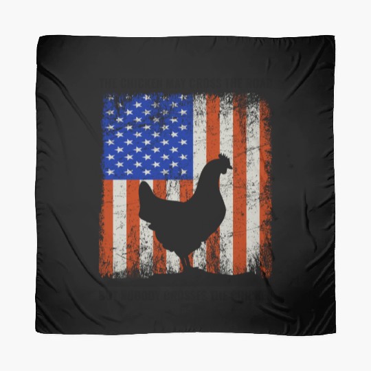 4th of July American Flag USA Chicken Lover Farmer Scarves