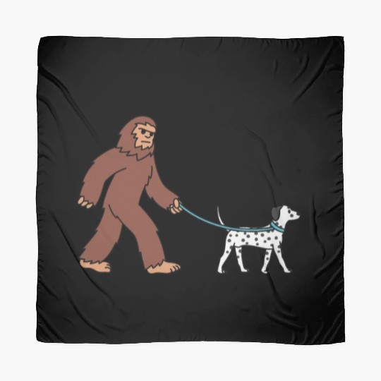 Bigfoot Sasquatch Walking Dalmatian Scarves