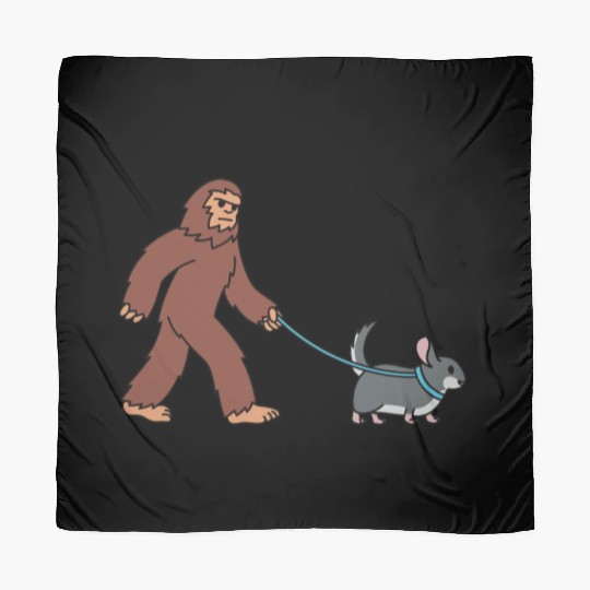 Bigfoot Sasquatch Walking Chinchilla Scarves