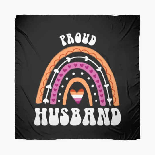 Proud Husband Lesbian Pride Rainbow Scarves