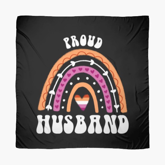 Proud Husband Lesbian Pride Rainbow Scarves