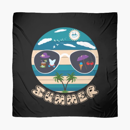 Funny summer design, beautiful illustration for su Scarves