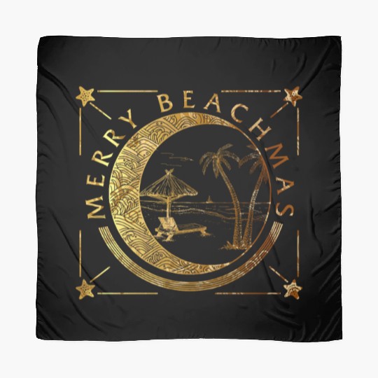 Coastal Beach Christmas In July Scarves, Merry