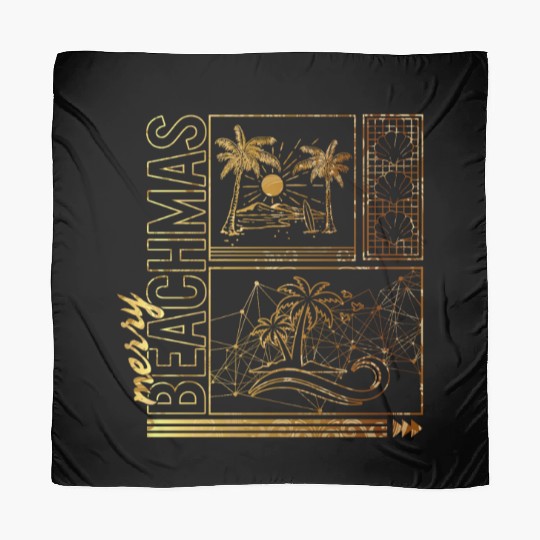 Coastal Beach Christmas In July Scarves, Merry