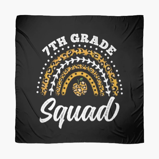 7th Grade Squad Leopard Rainbow Back To School Scarves