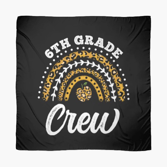 6th Grade Crew Leopard Rainbow Back To School Scarves