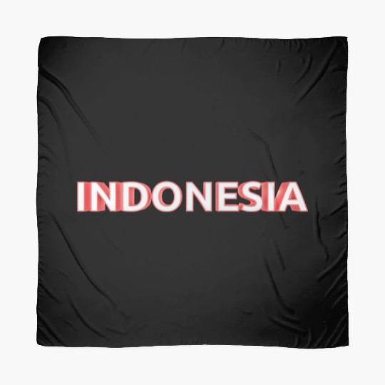 text indonesia red and white color bold style 3d Scarves