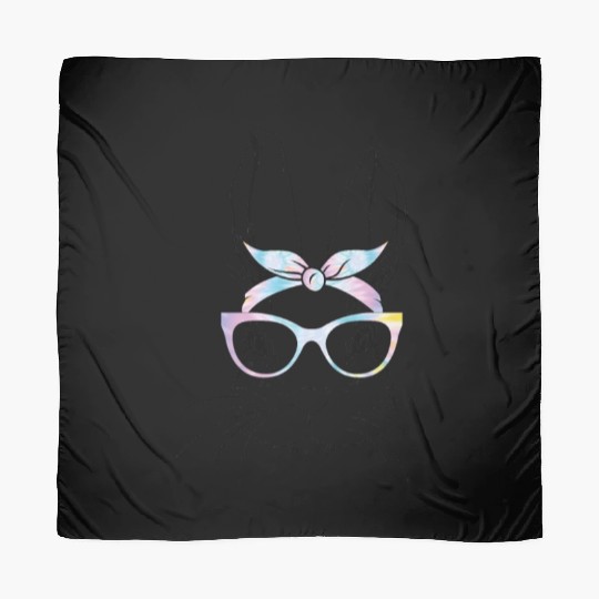 Bunny Face With Sunglasses For Easter Day Scarves