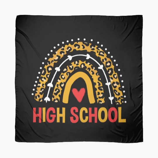 Back To School Leopard High School Rainbow Scarves