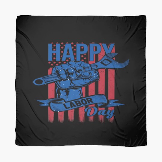Happy Labor Day American Flag Holiday US Worker Scarves