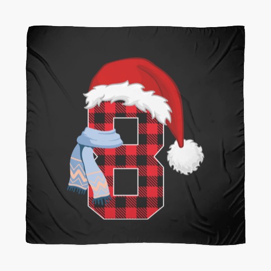 Number 8 Christmas Plaid Xmas Outfit For Boys Kids Scarves