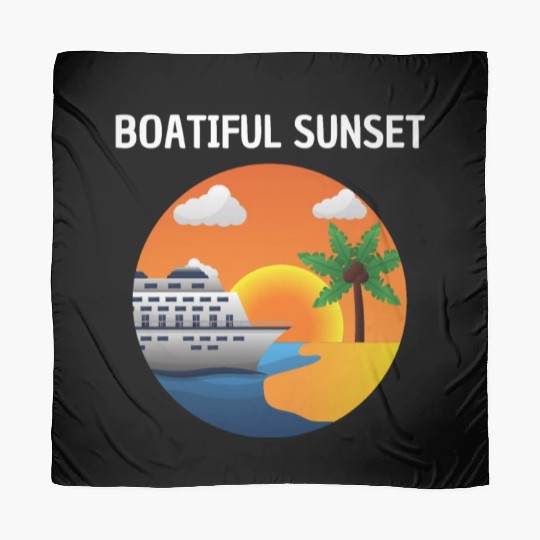 Boatiful Sunset Cruise Vaction Ship Mardi Gras Scarves