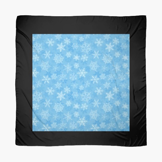Pretty Light Blue Snowflakes Pattern Scarves