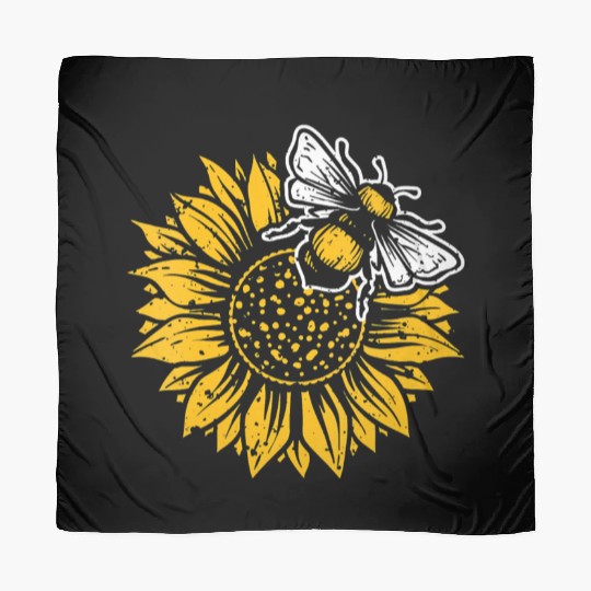 Womens Bumblebee Sunflower Springtime Save The Bee Scarves