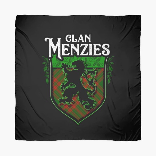 Clan Menzies Scottish Tartan Rampant Lion Celtic Scarves