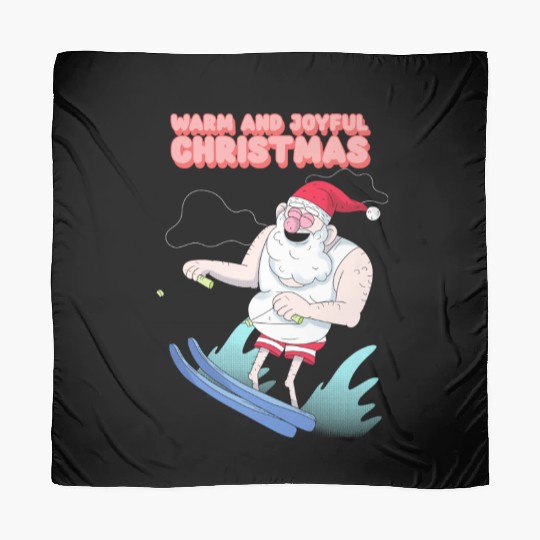 christmas and santa claus having summer fun Scarves