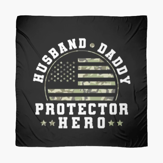 Husband Daddy Protector Hero US Army Veteran Scarves