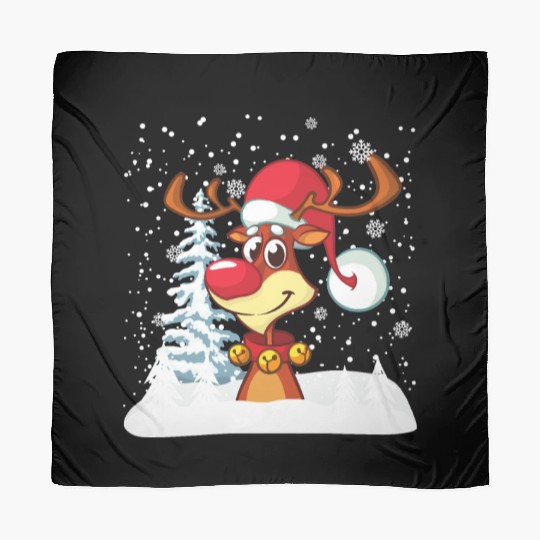 Funny Reindeer Red Nose Santa Snowflake Scarves
