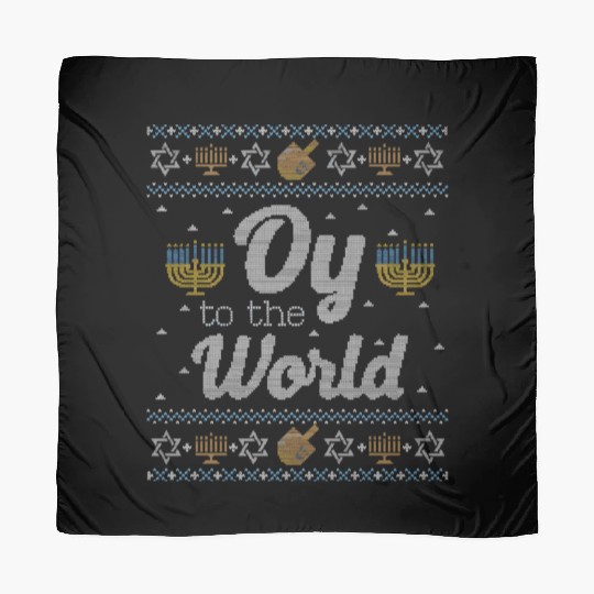 Funny Ugly Hanukkah Oy To The World Scarves