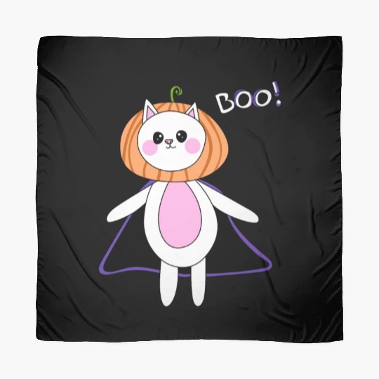 cute cat in halloween melon costume Scarves