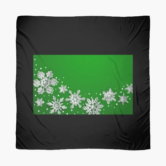 Christmas Snowflakes Green Winter Scarves