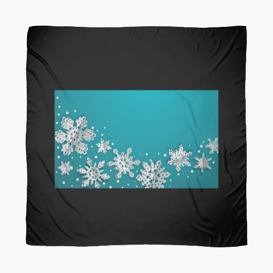 Christmas Snowflakes Teal Winter Scarves