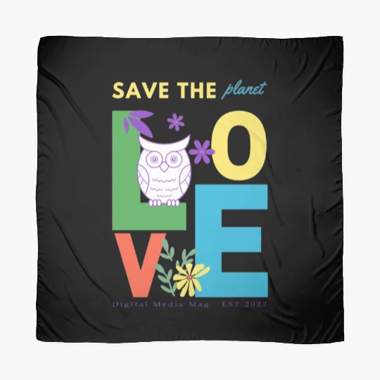 Save the planet eco friendly design Scarves