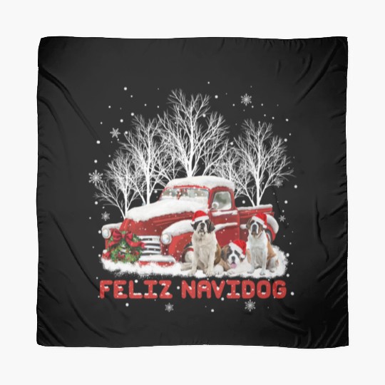 Feliz Navidog Saint Bernard Christmas Dog Lovers Scarves