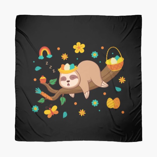 Sleepy Sloth Easter Decorations Holiday Season Scarves