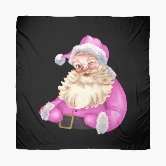Retro vintage pink santa claus (Merry christmas) Scarves
