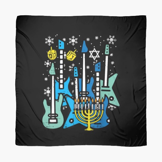 Hanukkah Guitars Chanukah Jewish Rock Rocker Scarves
