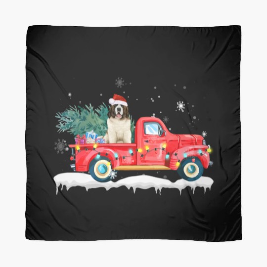 Saint Bernard Christmas Dog Santa Xmas Scarves