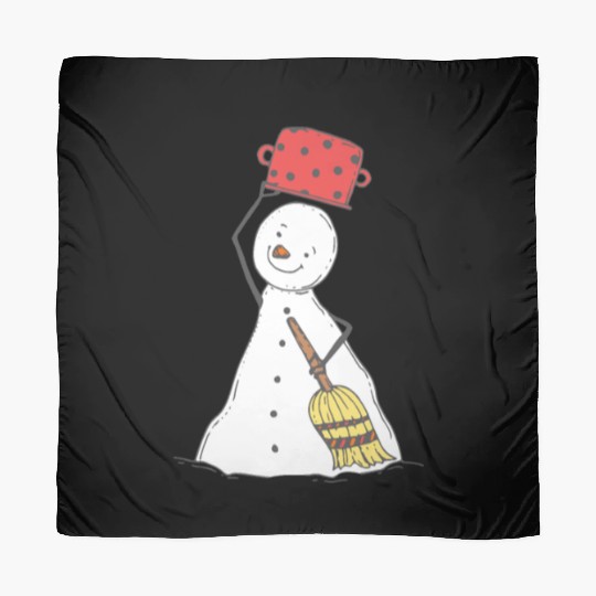 funny snowman with mustache and carrot Scarves