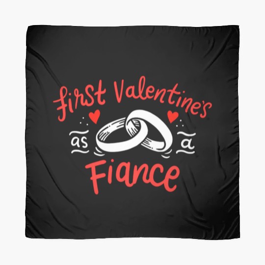first valentines as fiance hearts day engagement Scarves