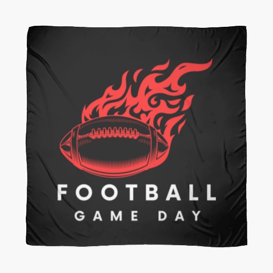 Red Football On Fire Game Day , football fan Scarves .
