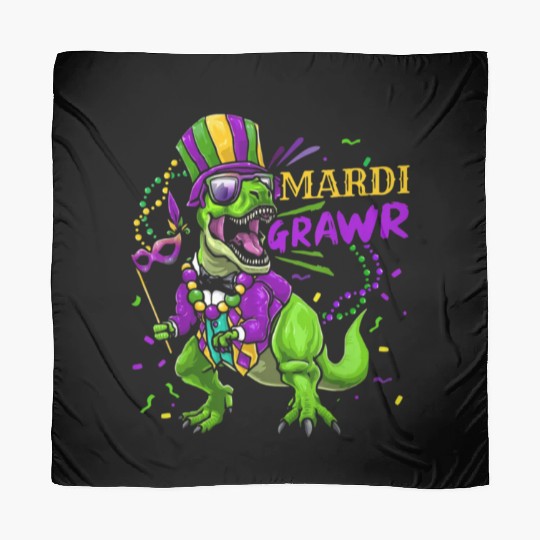 Mardi Gras Dabbing T Rex Dinosaur Mardi Grawr Bead Scarves