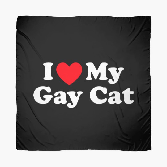 I Love My Gay Cat LGBT Cat Scarves