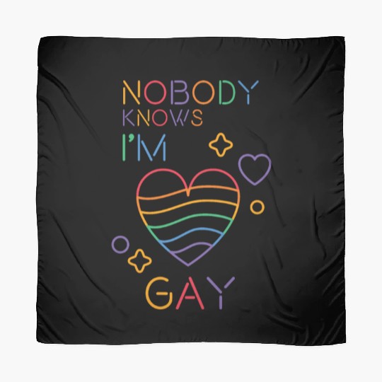 Nobody Knows I'm Gay LGBT Pride Month Rainbow Colo Scarves
