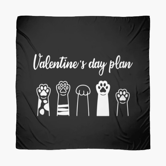 My Valentines Day Plan Funny Womens Valentines Cat Scarves
