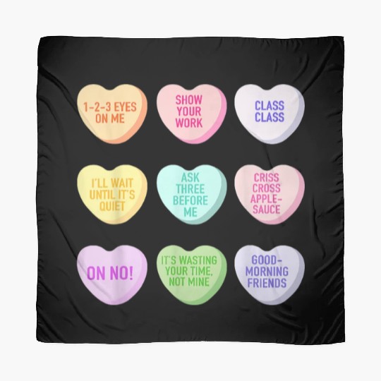 Teacher Valentines Day Conversation Heart School Scarves