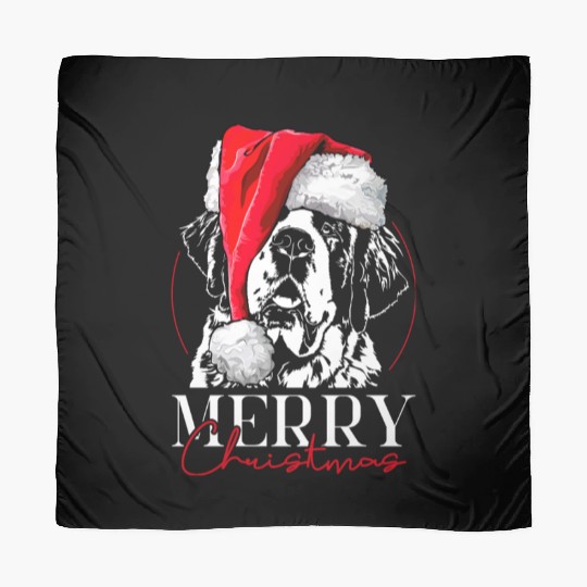 Santa Saint Bernard Dog Christmas Wilsigns Scarves