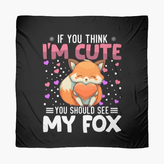 Fox Heart Valentine's Day Animal For Womens Kids Scarves