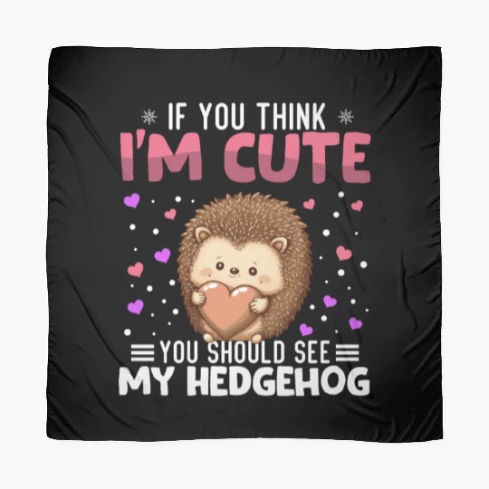 Hedgehog Heart Valentine's Day Animal For Womens Scarves